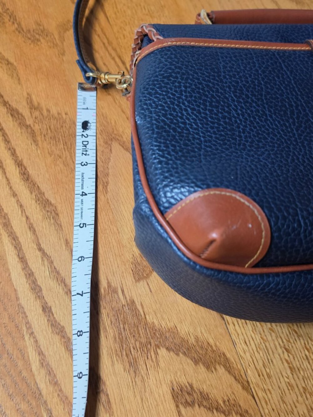 Vintage Dooney and Bourke shoulder bag All Weather Leather Blue Brown - Picture 3 of 12
